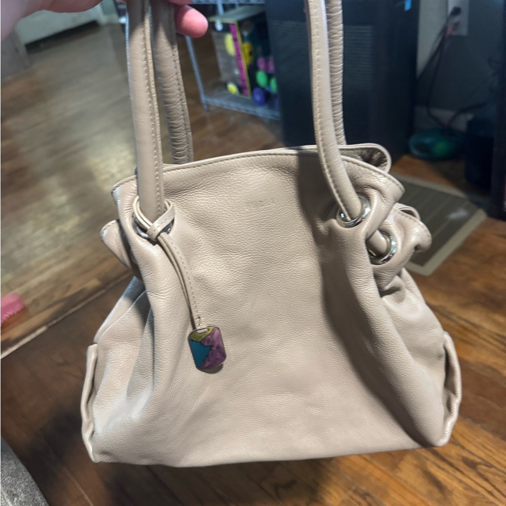 Furla Tan/Taupe Leather Handbag
